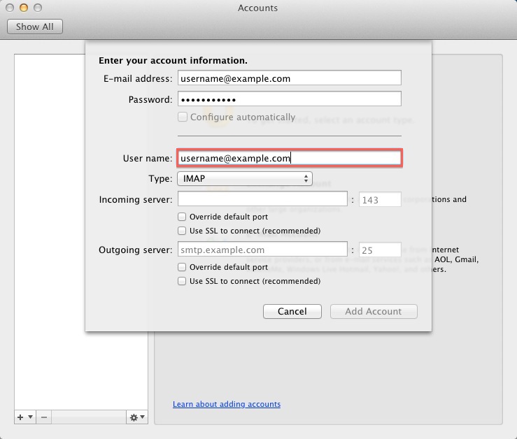 outlook exchange settings for mac mail